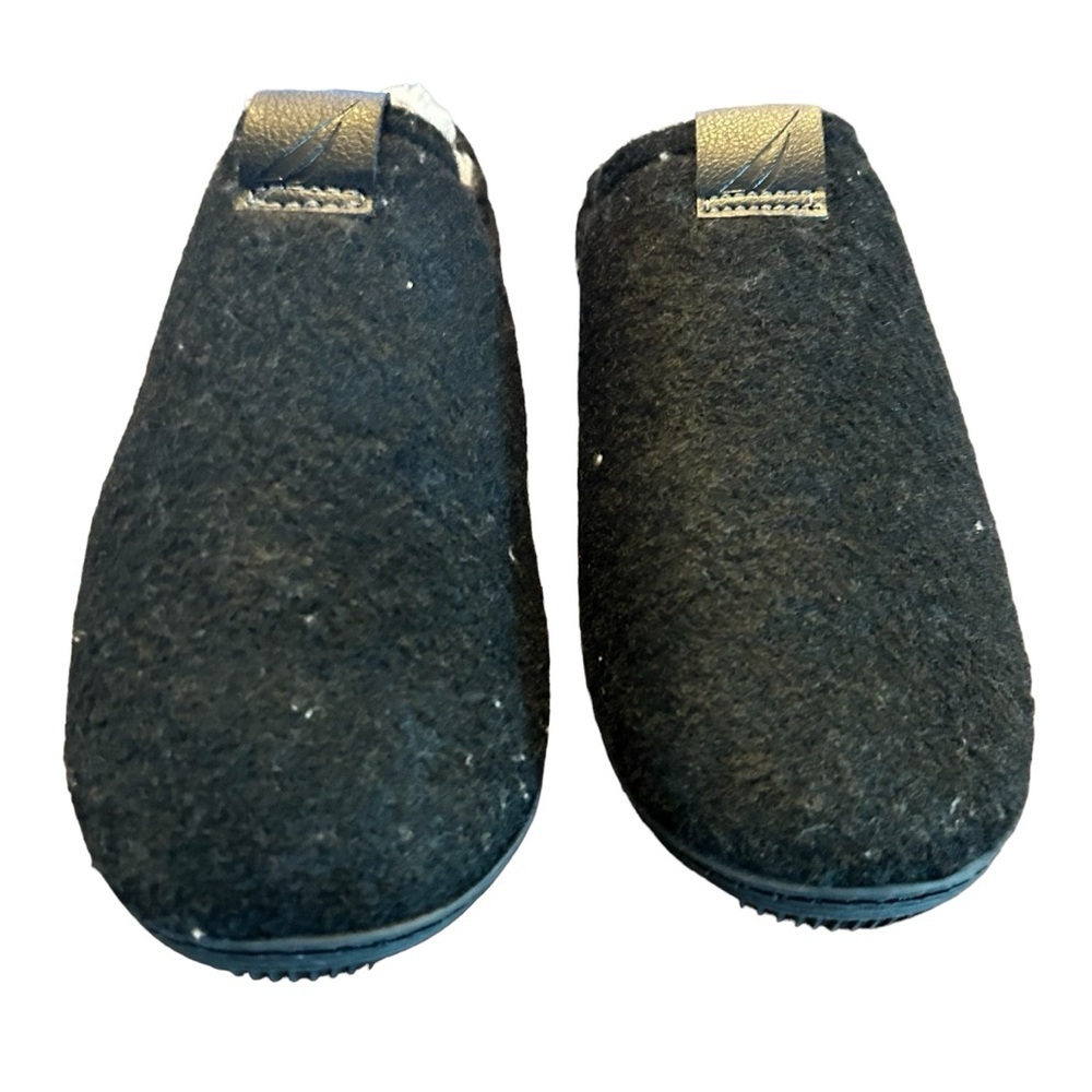 Nautical Men's Black Scuff Slip on Slippers Indoor Outdoor NEW Size 11 - Picture 2 of 8
